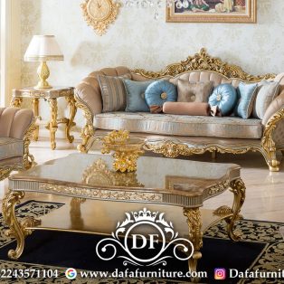 Sofa Mewah Jepara Terbaru Luxury Crown Carving DFJ-219