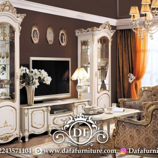 Desain Bufet TV Mewah Classic Luxury Carving Jepara DFJ-126
