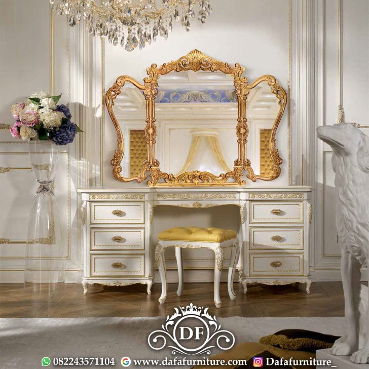 Desain Meja Rias Ukiran Jepara Klasik Luxury Majestic DFJ-153