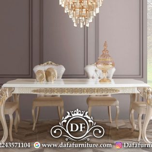 Set Meja Makan Mewah Terbaru Luxury Duco Color DFJ-194